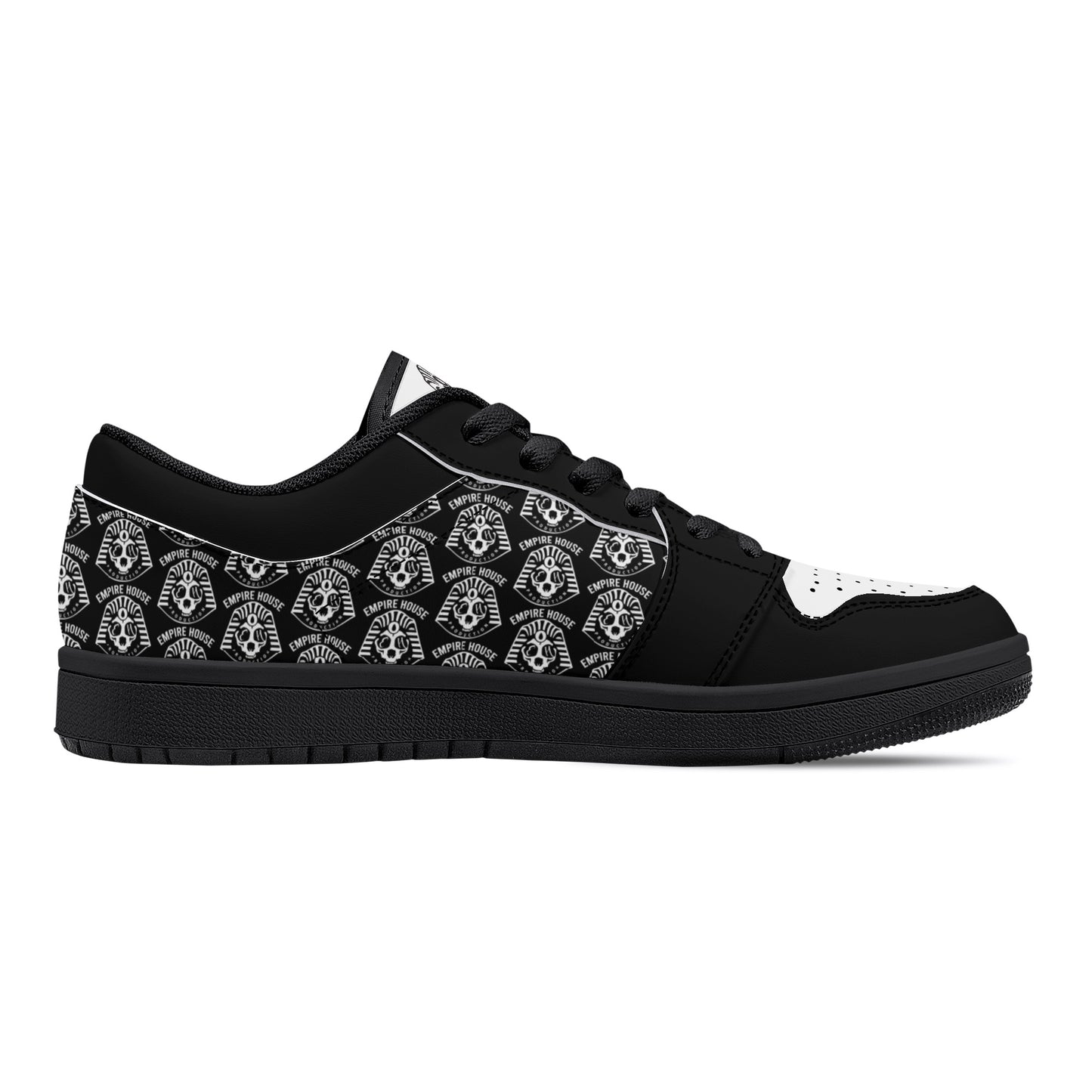 EMPIRE HOUSE PRODUCTION Womens Black Low Top Leather Sneakers