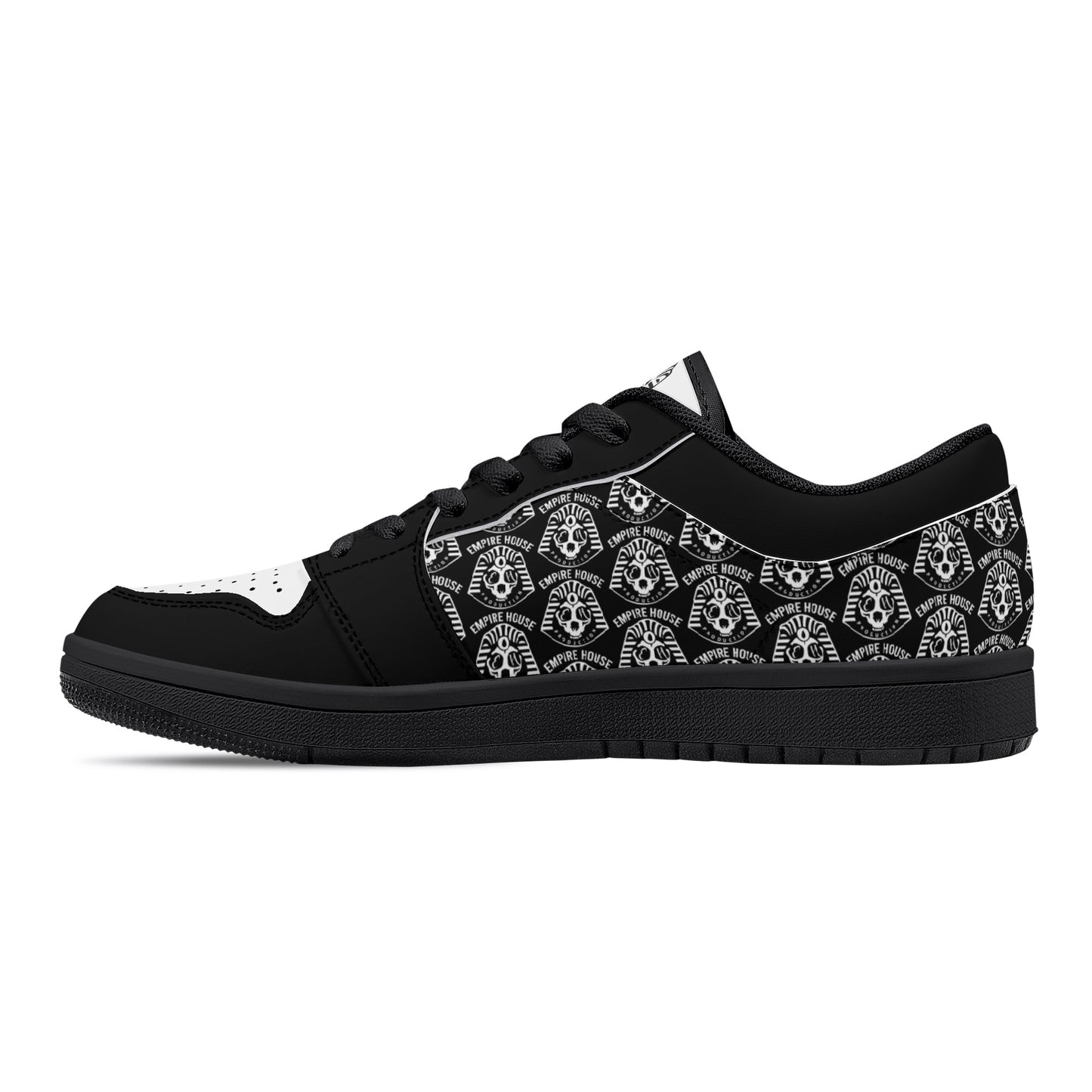 EMPIRE HOUSE PRODUCTION Womens Black Low Top Leather Sneakers