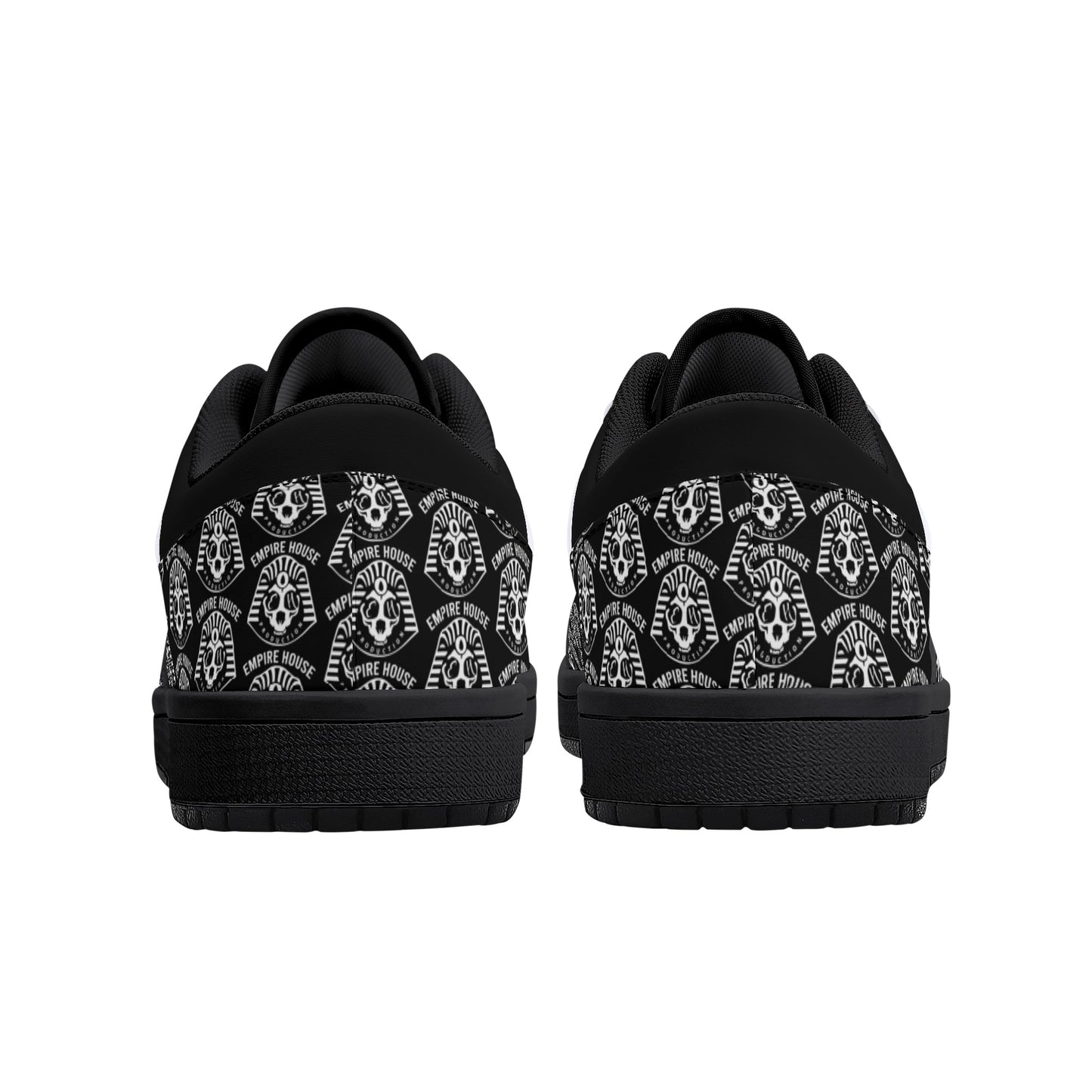 EMPIRE HOUSE PRODUCTION Womens Black Low Top Leather Sneakers